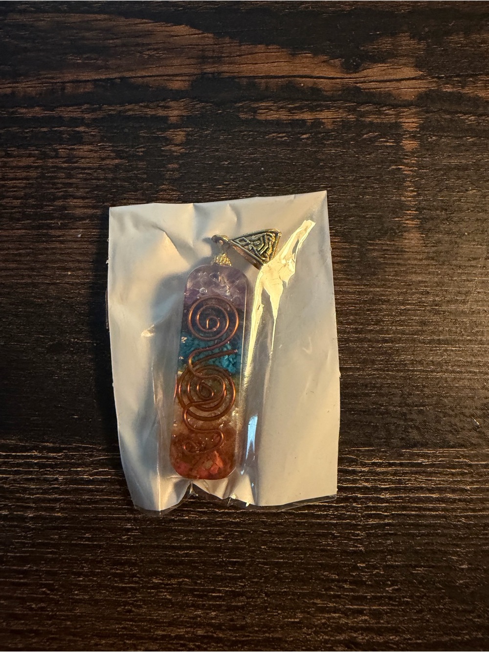 Multicolor Swirl Resin Pendant Necklace